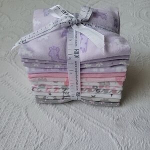 Pastel Baby Fabric Fat Quarters Bundle - Lavender & Pink Stack